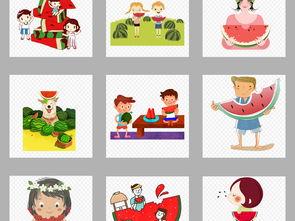 漫画小人吃瓜图片,漫画小人畅享夏日清凉  第2张