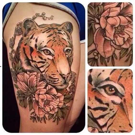 老虎吃瓜纹身图片,揭秘老虎纹身背后的神秘寓意